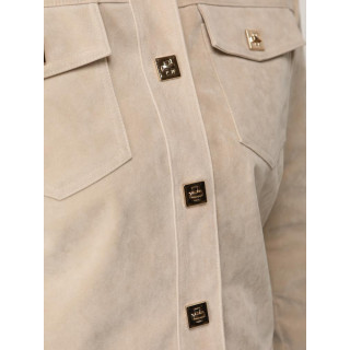 Bézs színű velúr női kabát TY5574