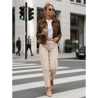 Barna velúr női kabát TY5581