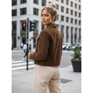 Barna velúr női kabát TY5581