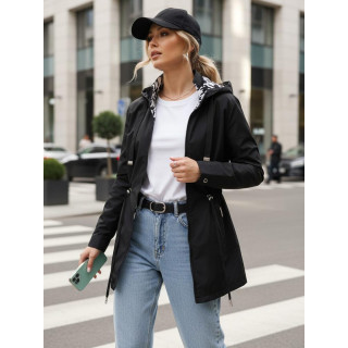 Női fekete parka kapucnival TY5570