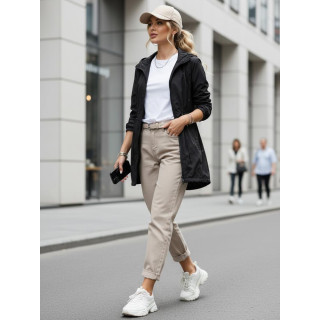 Fekete női parka kapucnival TY5569