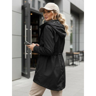 Fekete női parka kapucnival TY5569