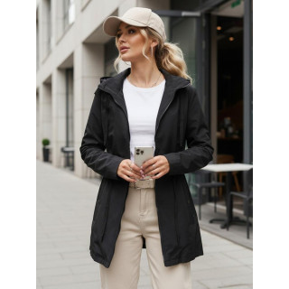 Fekete női parka kapucnival TY5569