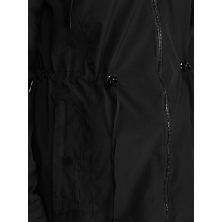 Fekete női parka kapucnival TY5569