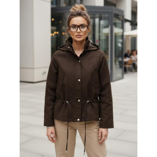 Női velúr kabát csokoládé színben TY5576