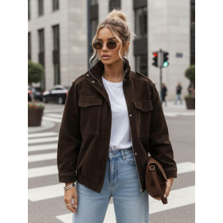 Csokoládé színű velúr bomberdzseki TY5577