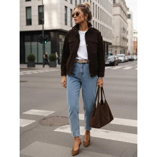 Csokoládé színű velúr bomberdzseki TY5577