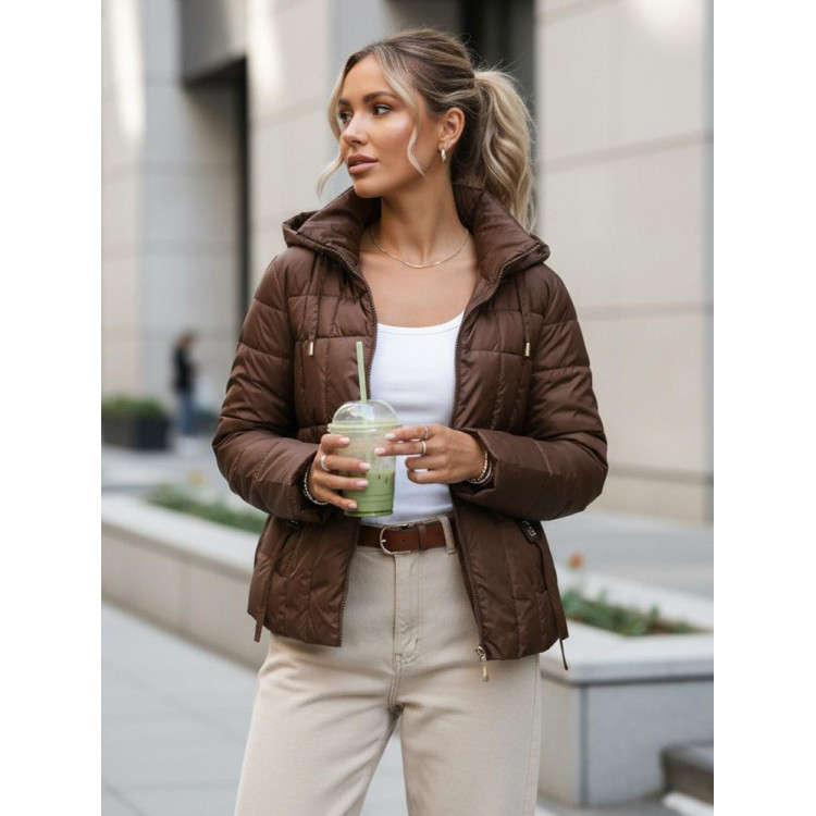 Női átmeneti kabát barna színben TY5590