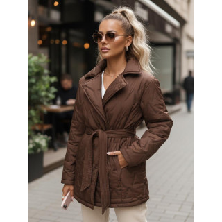 Barna női átmeneti kabát övvel TY5586