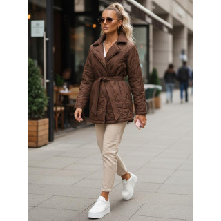 Barna női átmeneti kabát övvel TY5586