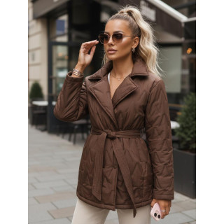 Barna női átmeneti kabát övvel TY5586