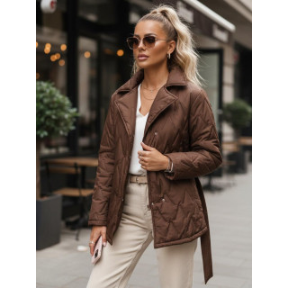 Barna női átmeneti kabát övvel TY5586