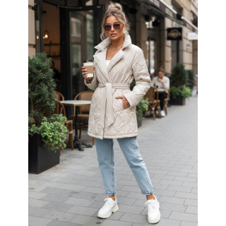 Átmeneti világos bézs színű kabát övvel TY5587
