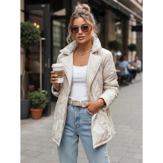 Átmeneti világos bézs színű kabát övvel TY5587