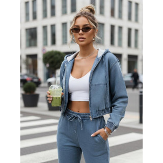 Női kék farmerdzseki kapucnival TY5603