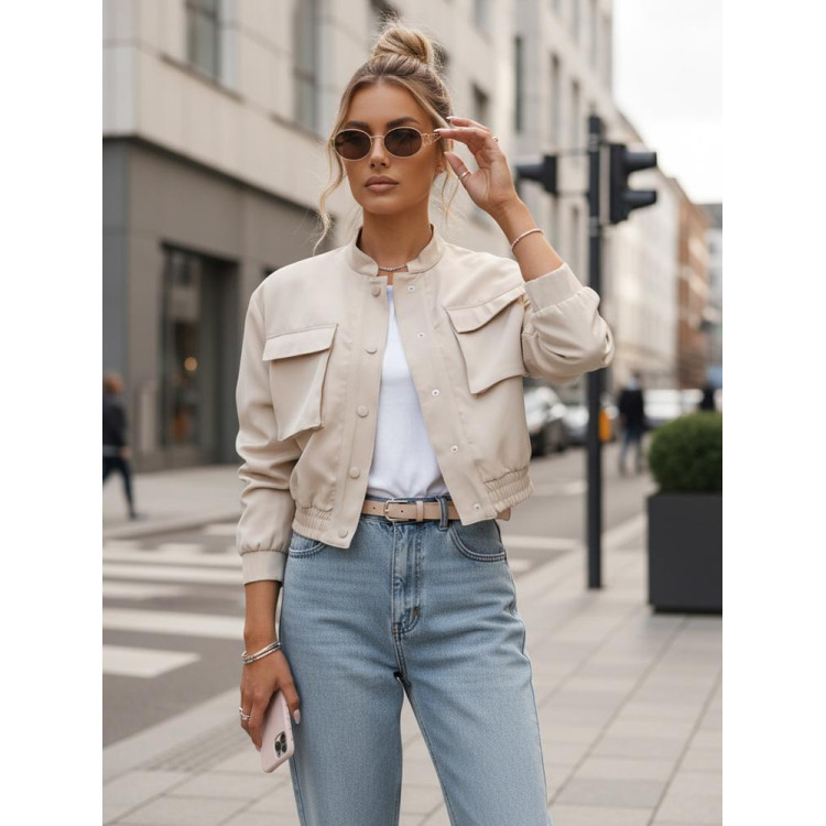 Női bézs színű bomberdzseki TY4306