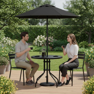 Kerek fekete kerti asztal - 80 cm