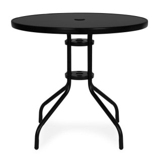 Kerek fekete kerti asztal - 80 cm