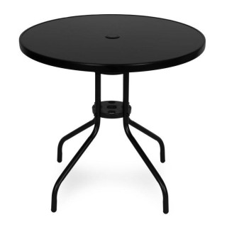 Kerek fekete kerti asztal - 80 cm