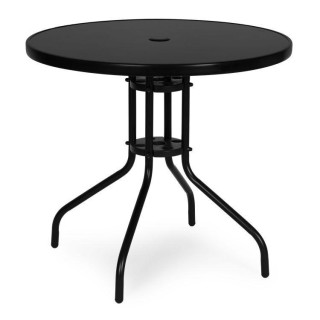 Kerek fekete kerti asztal - 80 cm