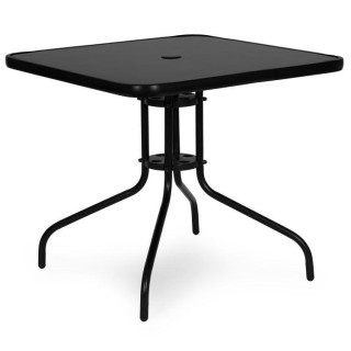 Fekete négyzet alakú kerti asztal - 80 cm
