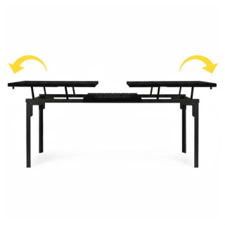 Fekete kihúzható kerti asztal 180-240 cm - 12 ülőhely