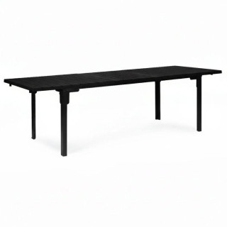 Fekete kihúzható kerti asztal 180-240 cm - 12 ülőhely