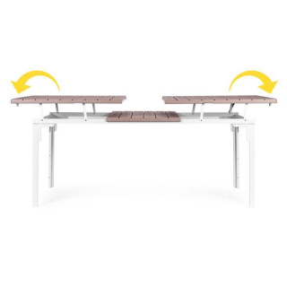 Bézs színű, kihúzható kerti asztal 180-240 cm - 12 férőhelyes