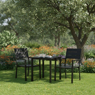2 db-os fekete kerti szék szett