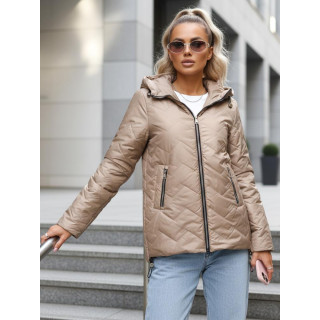 Bézs színű női steppelt kabát TY5609
