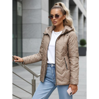 Bézs színű női steppelt kabát TY5609