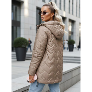 Bézs színű női steppelt kabát TY5609