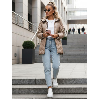 Bézs színű női steppelt kabát TY5609