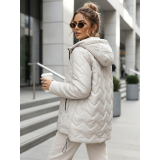 Női világos szürke steppelt kabát TY5610