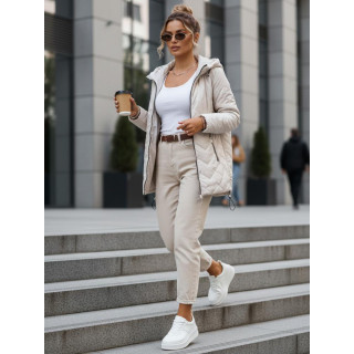 Női világos szürke steppelt kabát TY5610