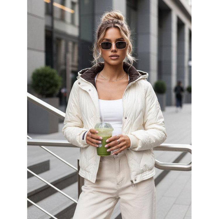 Női átmeneti kabát ekrü színben TY5617