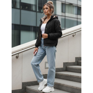 Fekete női átmeneti kabát TY5618