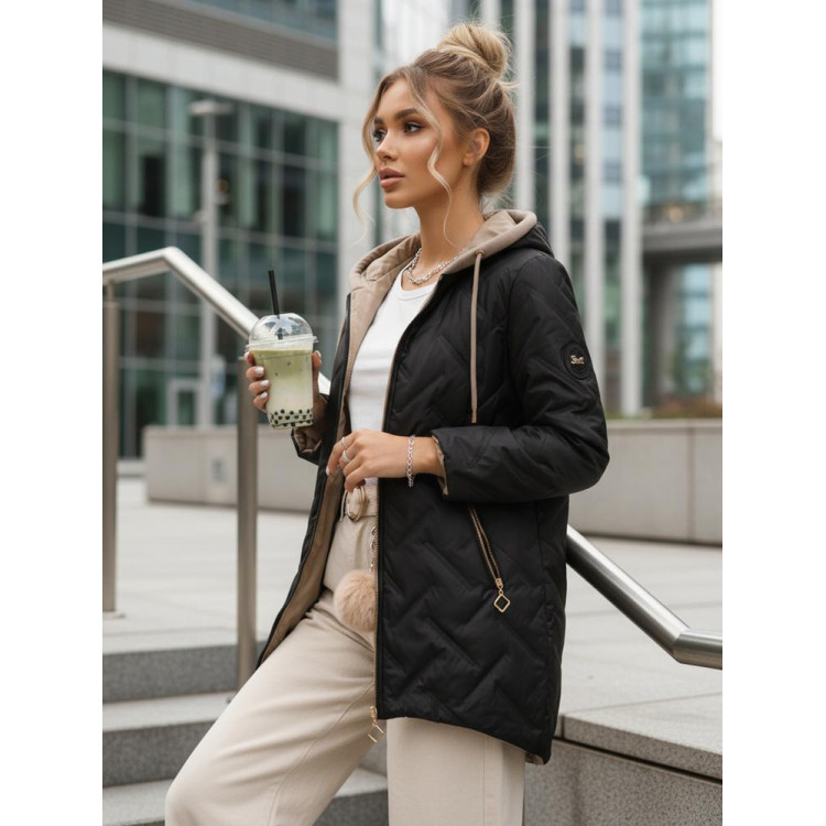 Női tavaszi kabát fekete színben TY5606