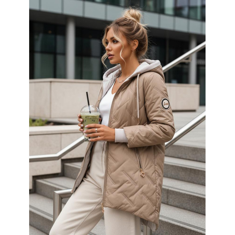 Bézs tavaszi női kabát TY5612