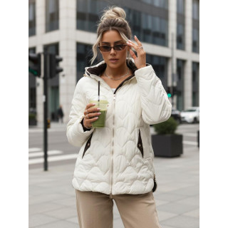 Női steppelt kabát ekrü színben TY5624