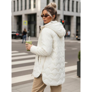 Női steppelt kabát ekrü színben TY5624