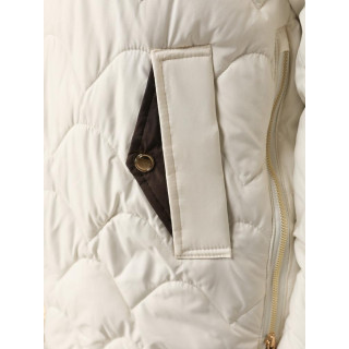 Női steppelt kabát ekrü színben TY5624