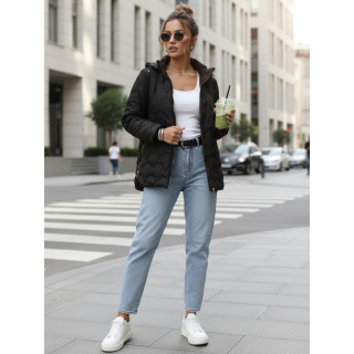 Fekete női steppelt dzseki TY5625