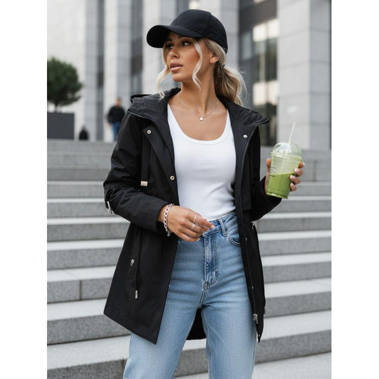 Átmeneti fekete női parka TY5626