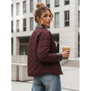 Női bordó steppelt kabát TY5620