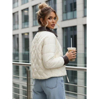 Női steppelt ekrü színű kabát TY5621