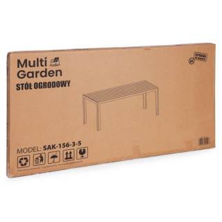 Bézs-fehér kerti asztal 6 fő részére - 156x78 cm