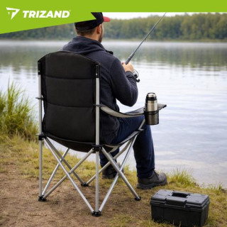 Fekete-szürke összecsukható horgászszék