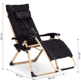 Kerti strand nyugágy fekete és arany színben