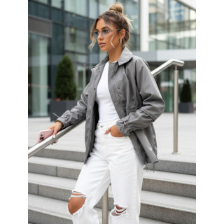 Sötétszürke női túlméretezett kabát TY3609